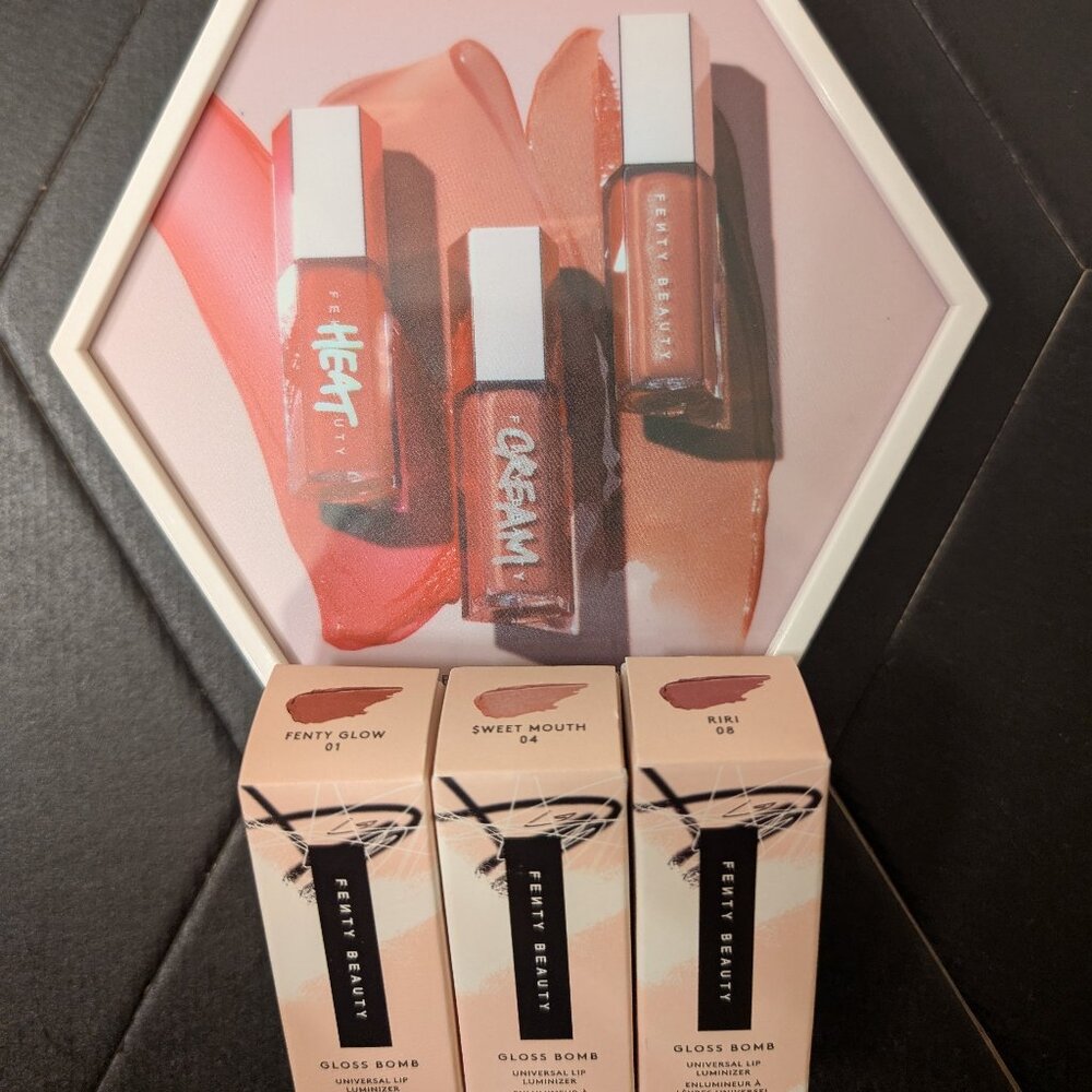 NIB Fenty Beauty Lil'Gloss Bomb Mini Trio Set